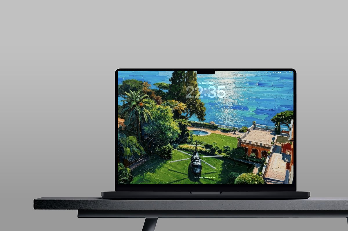 Lawn Landing on a MacBook