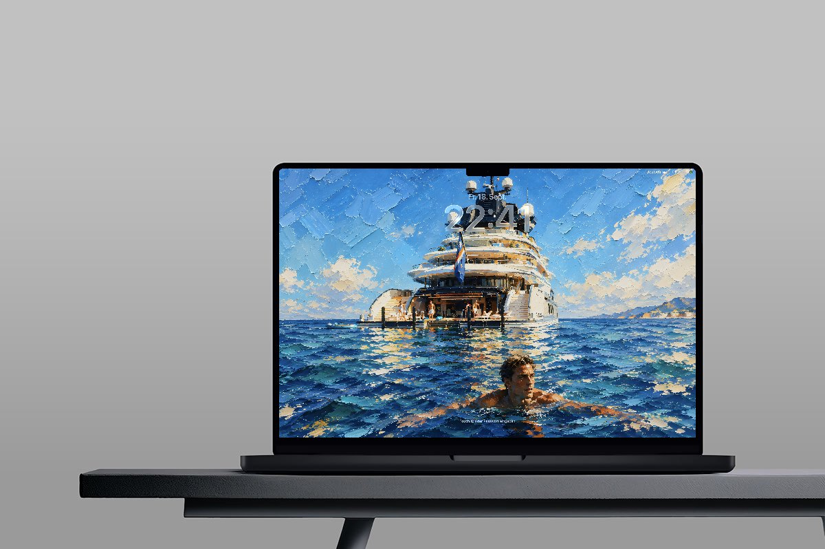 Swim Call on a MacBook